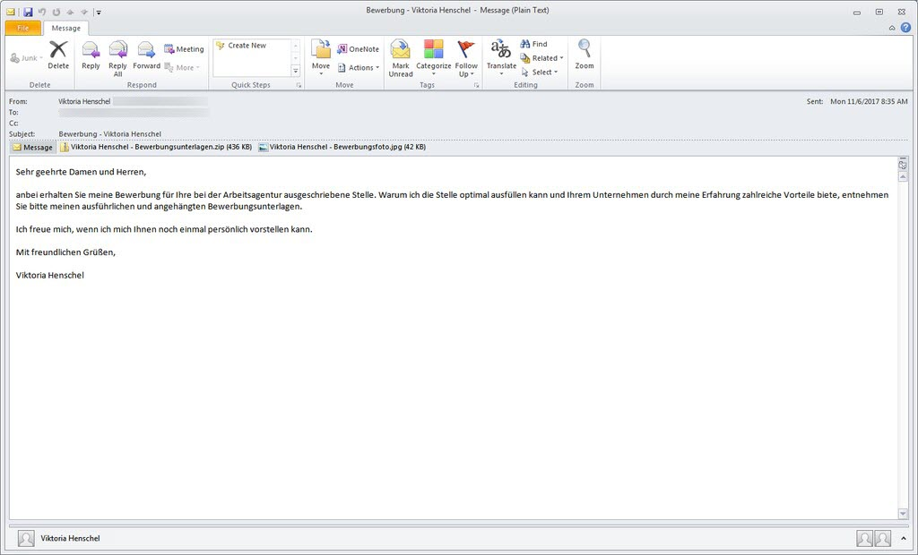 ransomware "ordinypt" greift als emailbewerbung getarnt